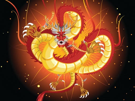 Chinese Dragons Coloring